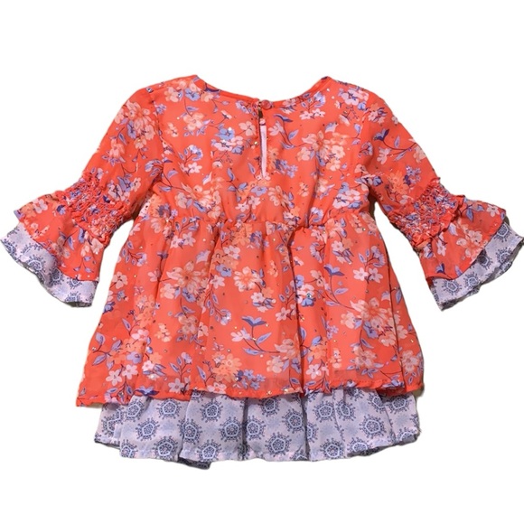 Little Lass Multicolor Girls Flowered Spring Dress Size 5 - Picture 2 of 3